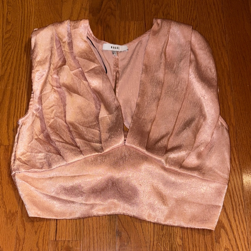 RO&DE Shimmering Peach Crop Top